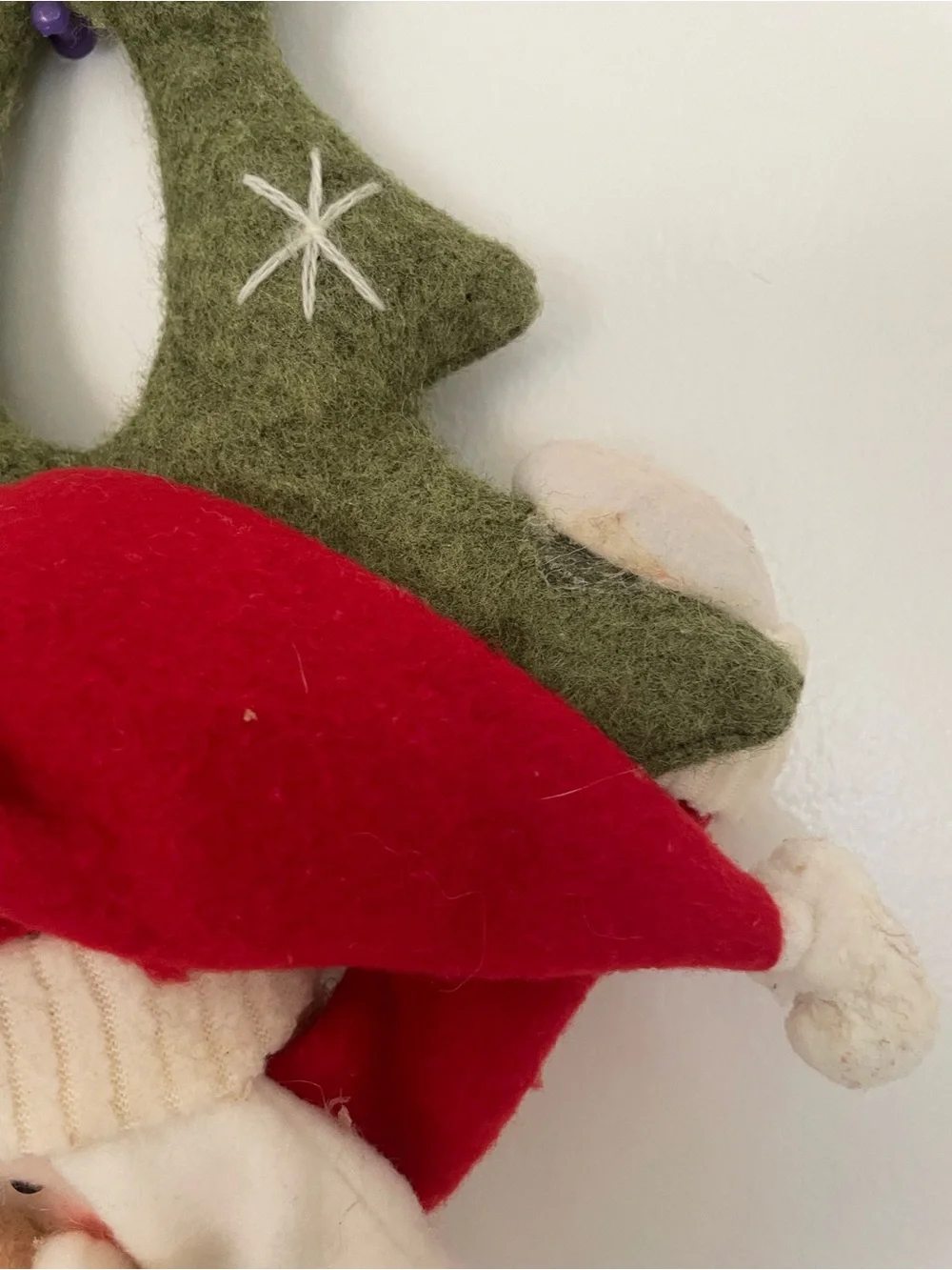 VTG Santa Ho Ho Ho Plush Door Hanger Decor